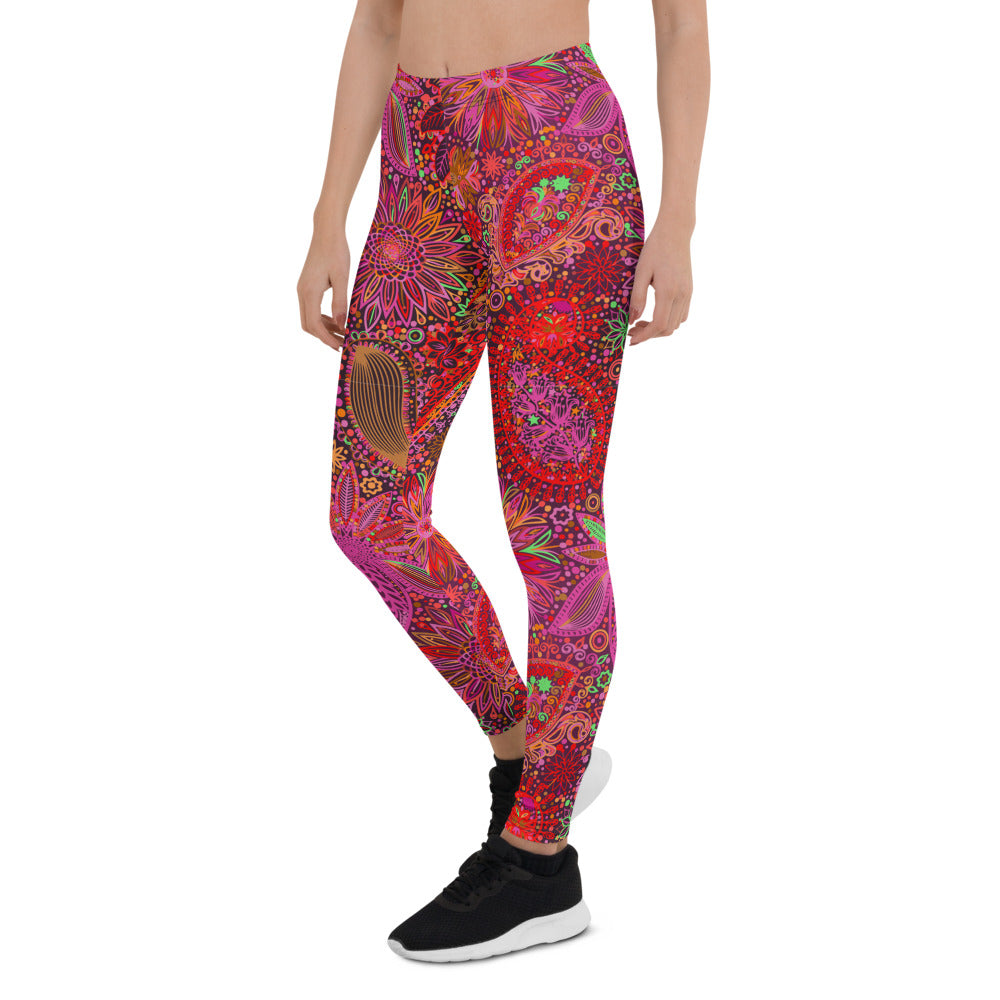Ornate Paisley Print Leggings - Bloom Seventy Seven