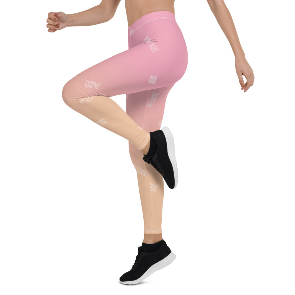 Pink Ombre Here & Now Print Leggings