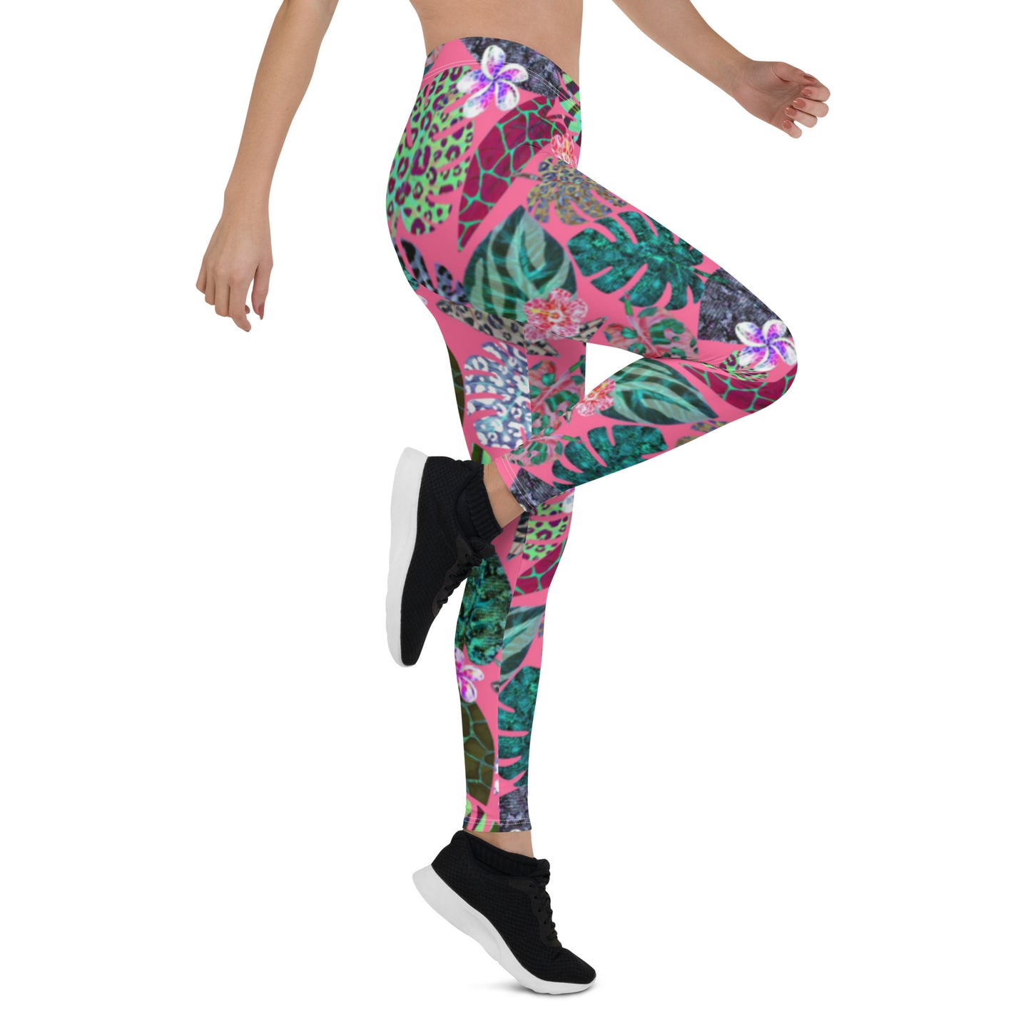 Animal Print Leaves Leggings