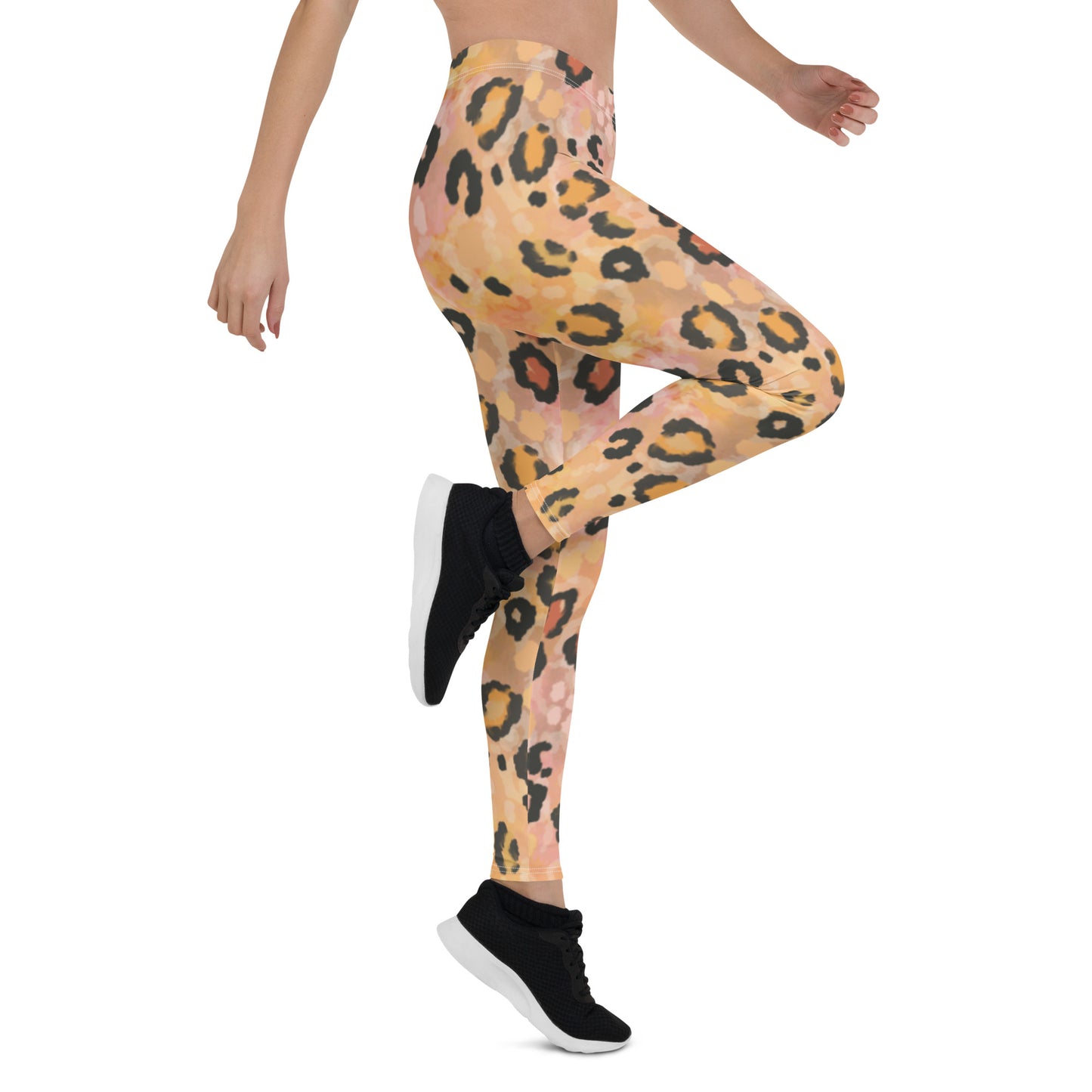 Peach Leopard Print Leggings