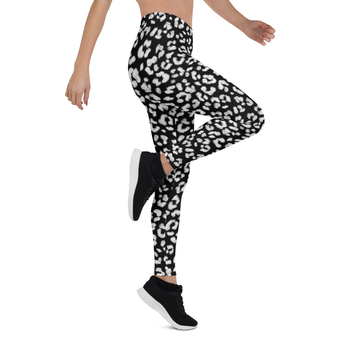 Black and White Leopard Print Leggings