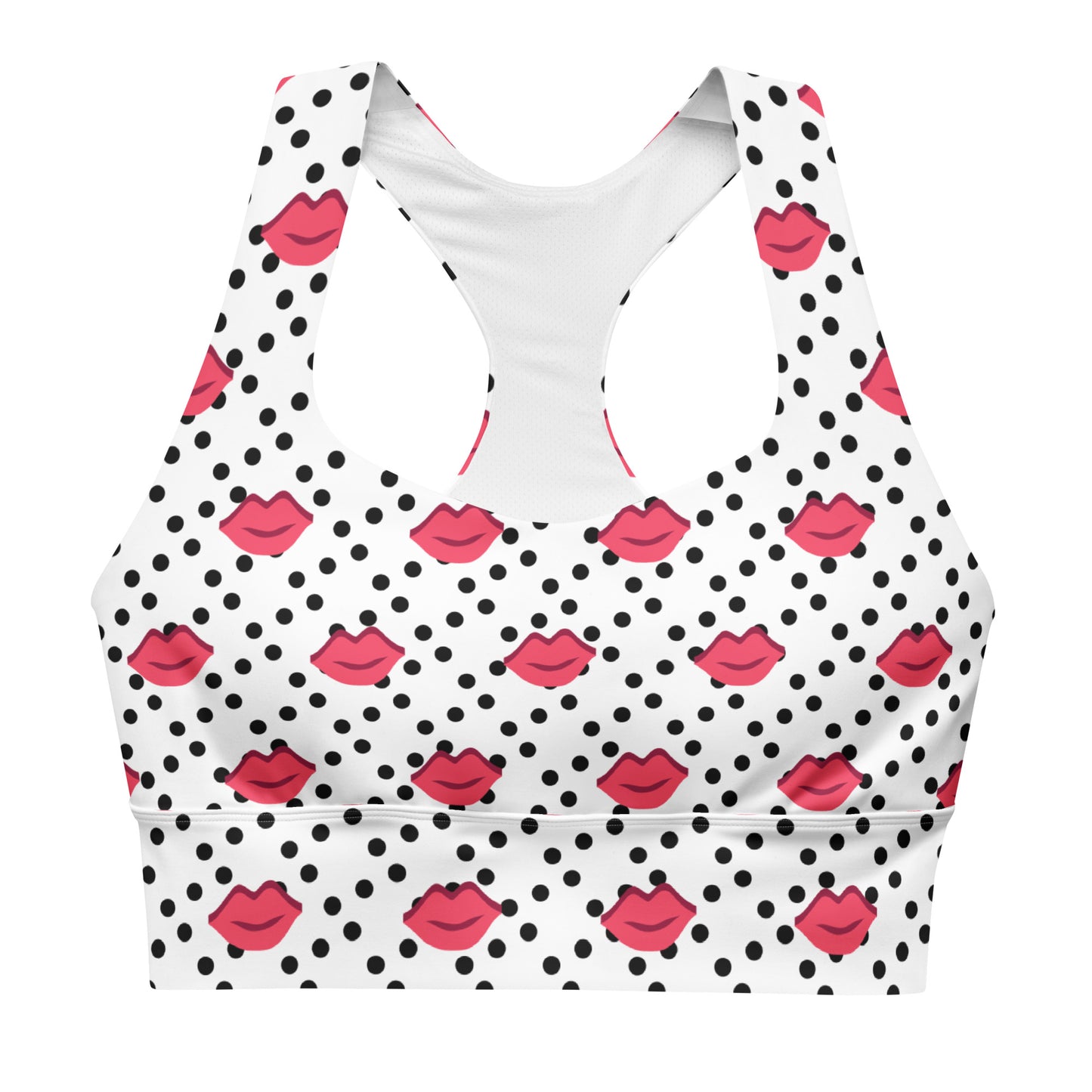 Polka Lips Longline Sports Bra