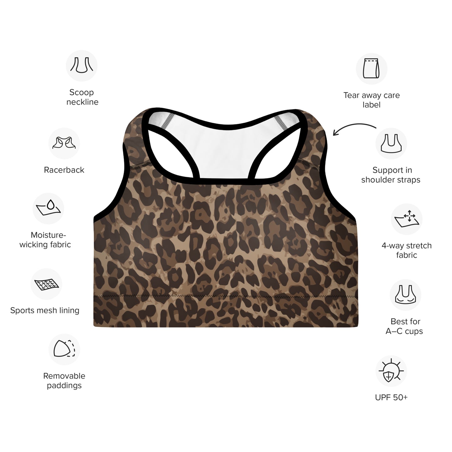 Leopard Padded Sports Bra