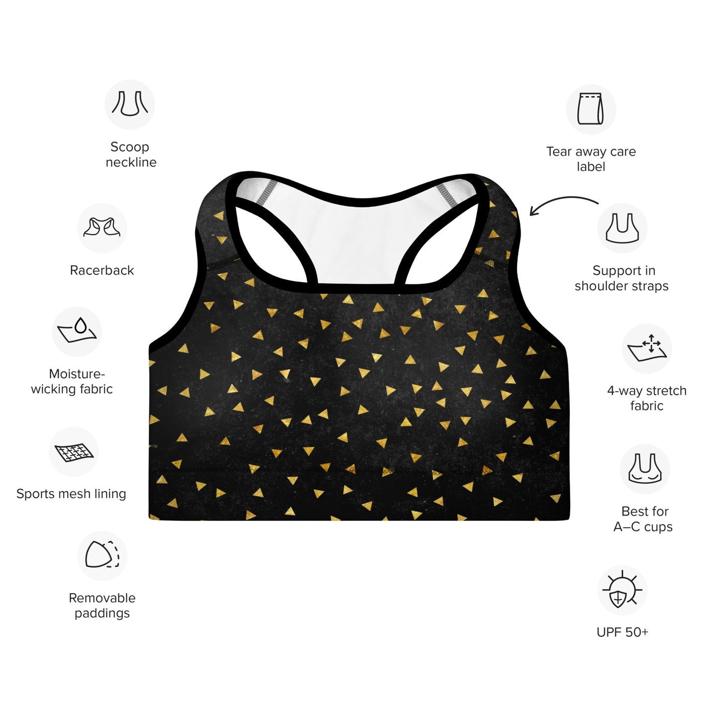 Triangles Padded Sports Bra