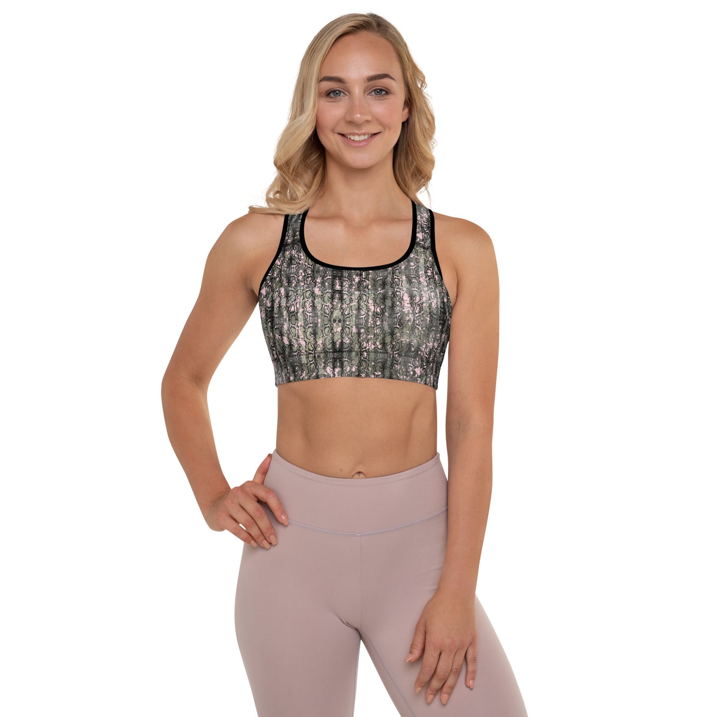 Snake Pattern Padded Sports Bra