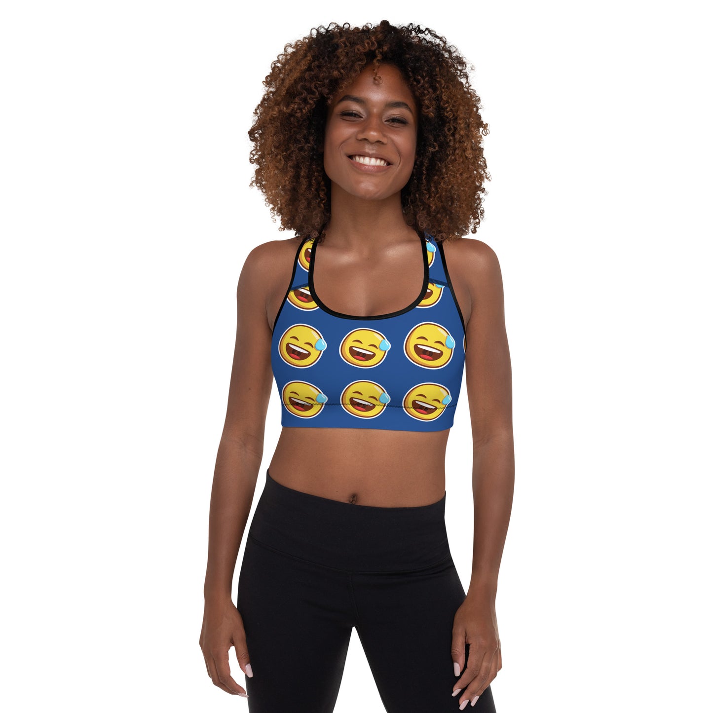 Smiling Faces Padded Sports Bra