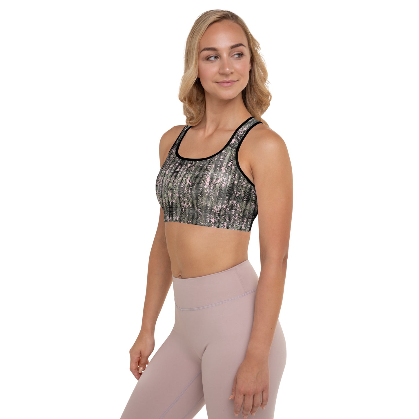 Snake Pattern Padded Sports Bra