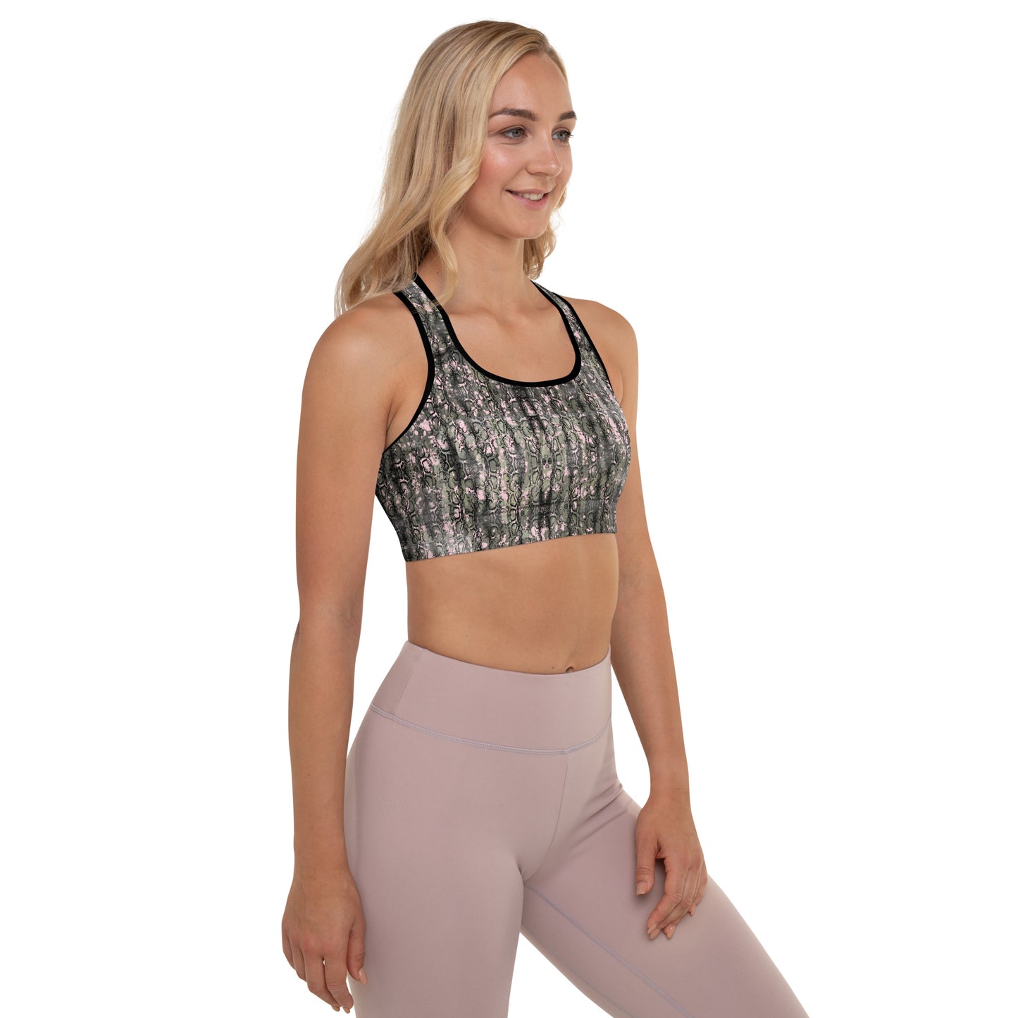 Snake Pattern Padded Sports Bra