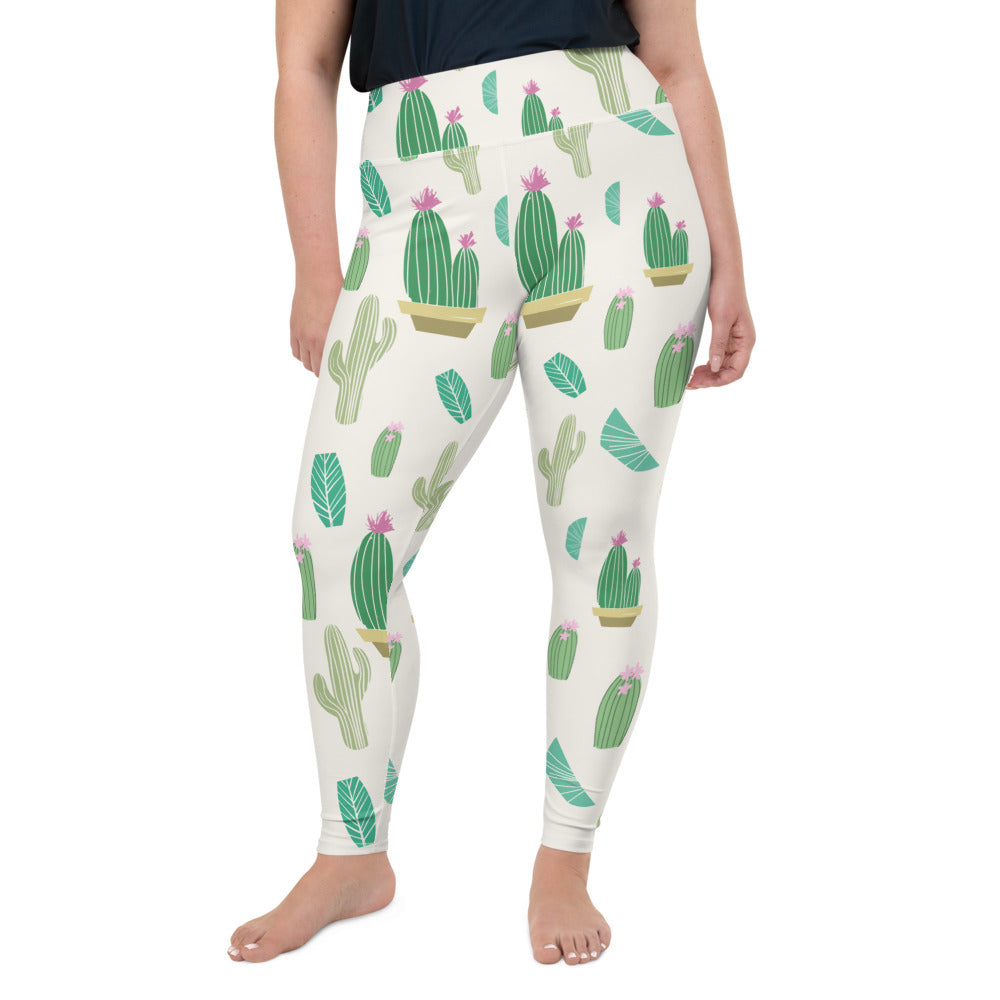 Cactus Print Plus Size Leggings
