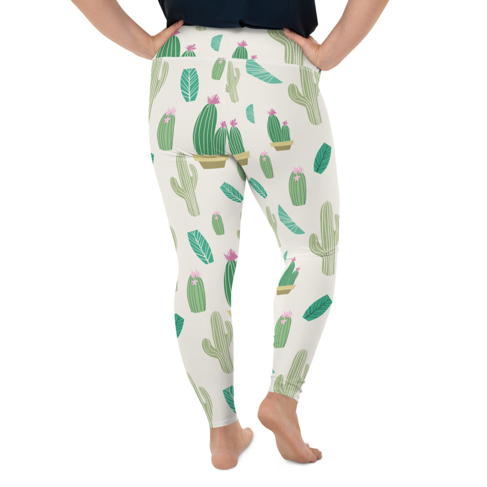 Cactus Print Plus Size Leggings