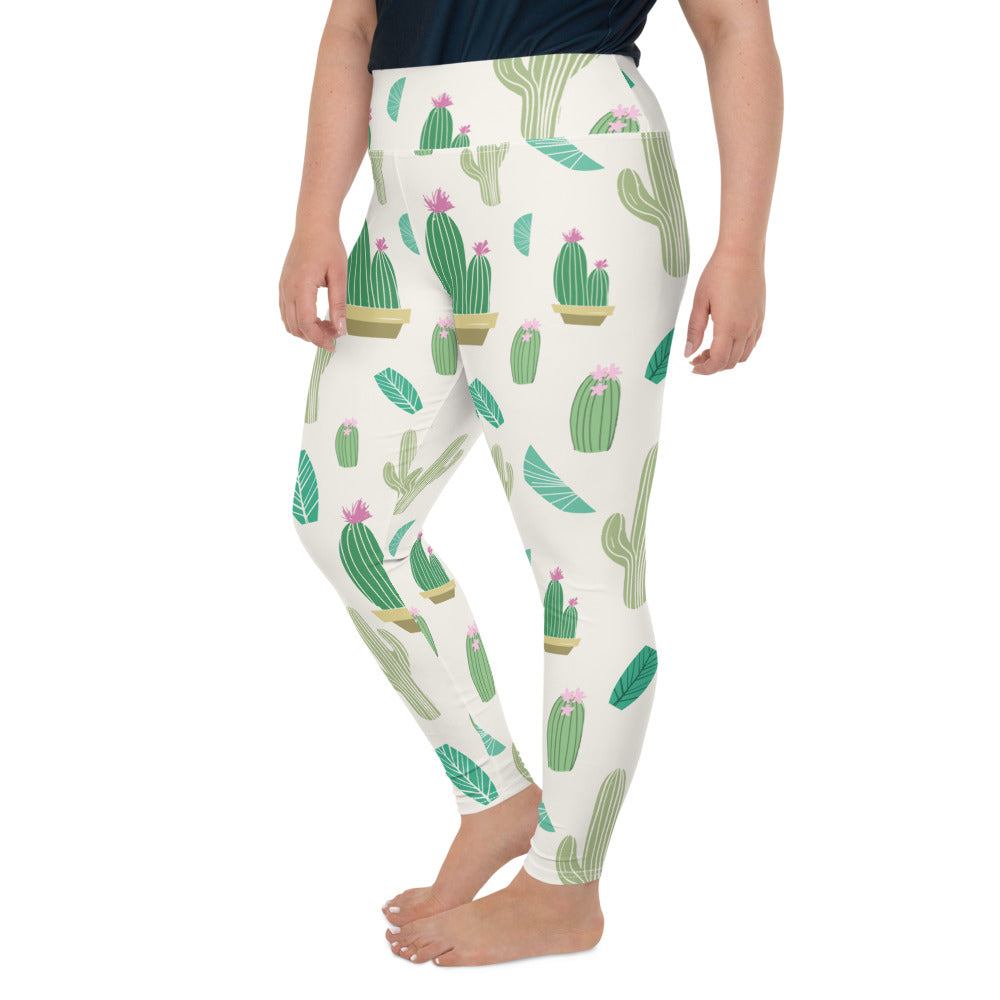 Cactus Print Plus Size Leggings