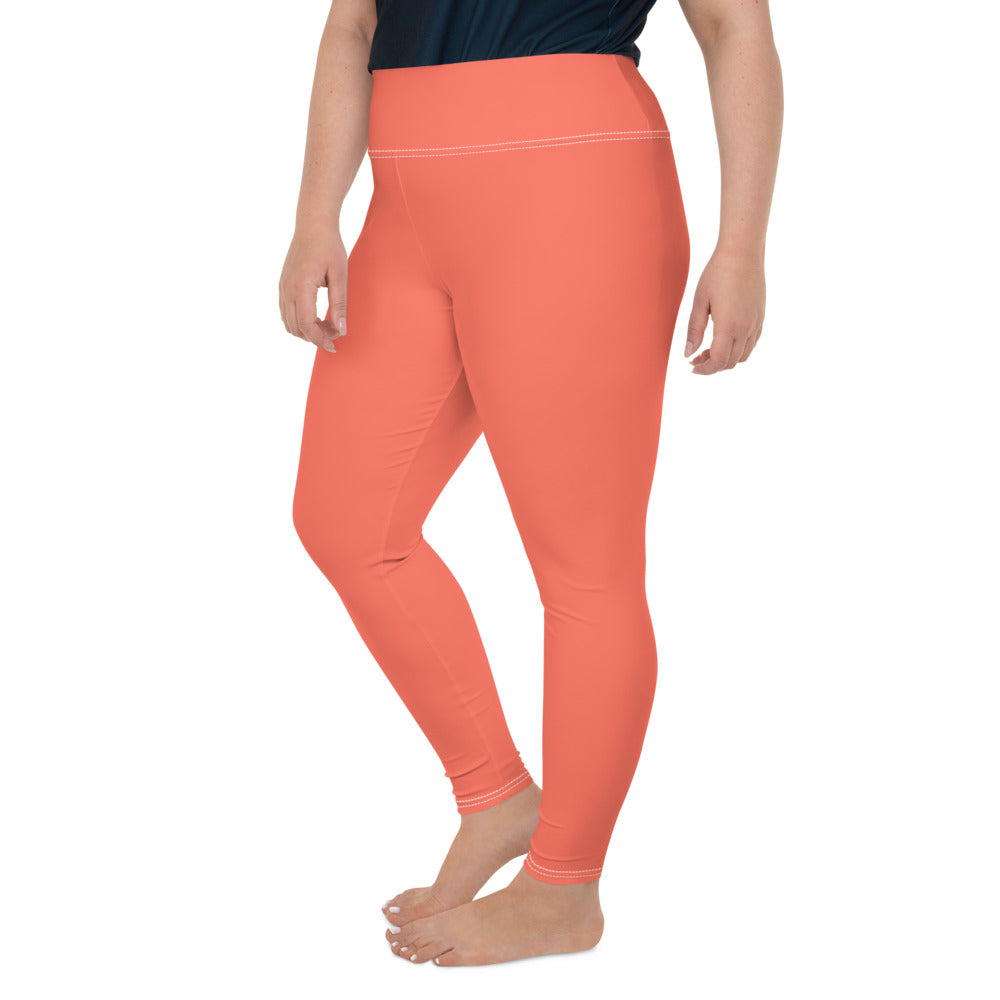 Coral Plus Size Coral Leggings