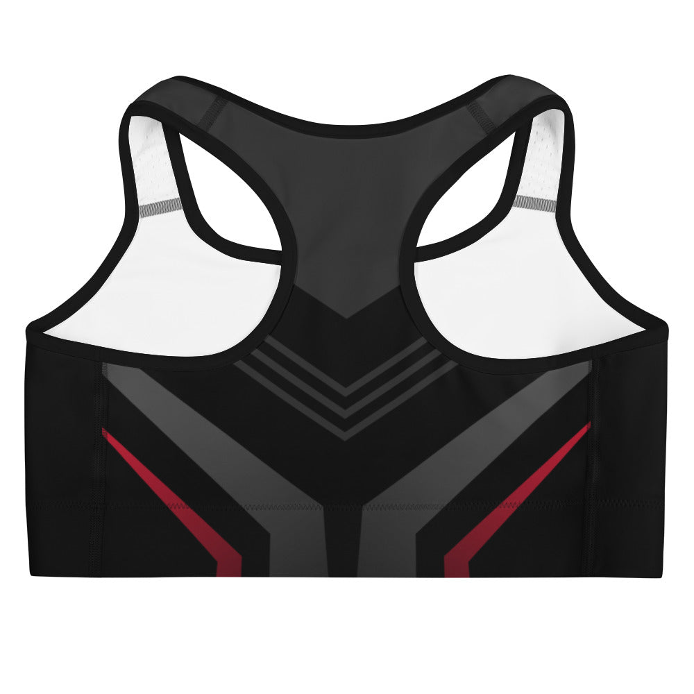 Modern Black Print Sports Bra