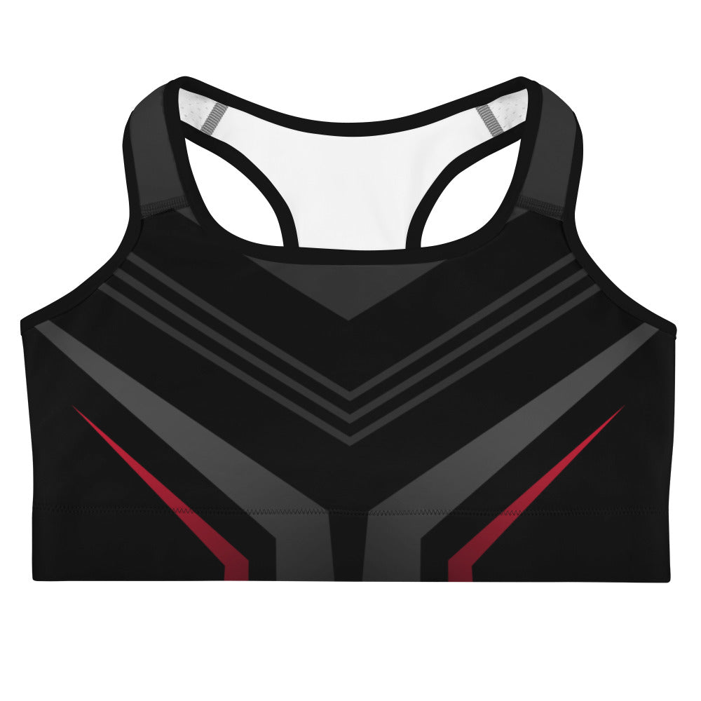 Modern Black Print Sports Bra