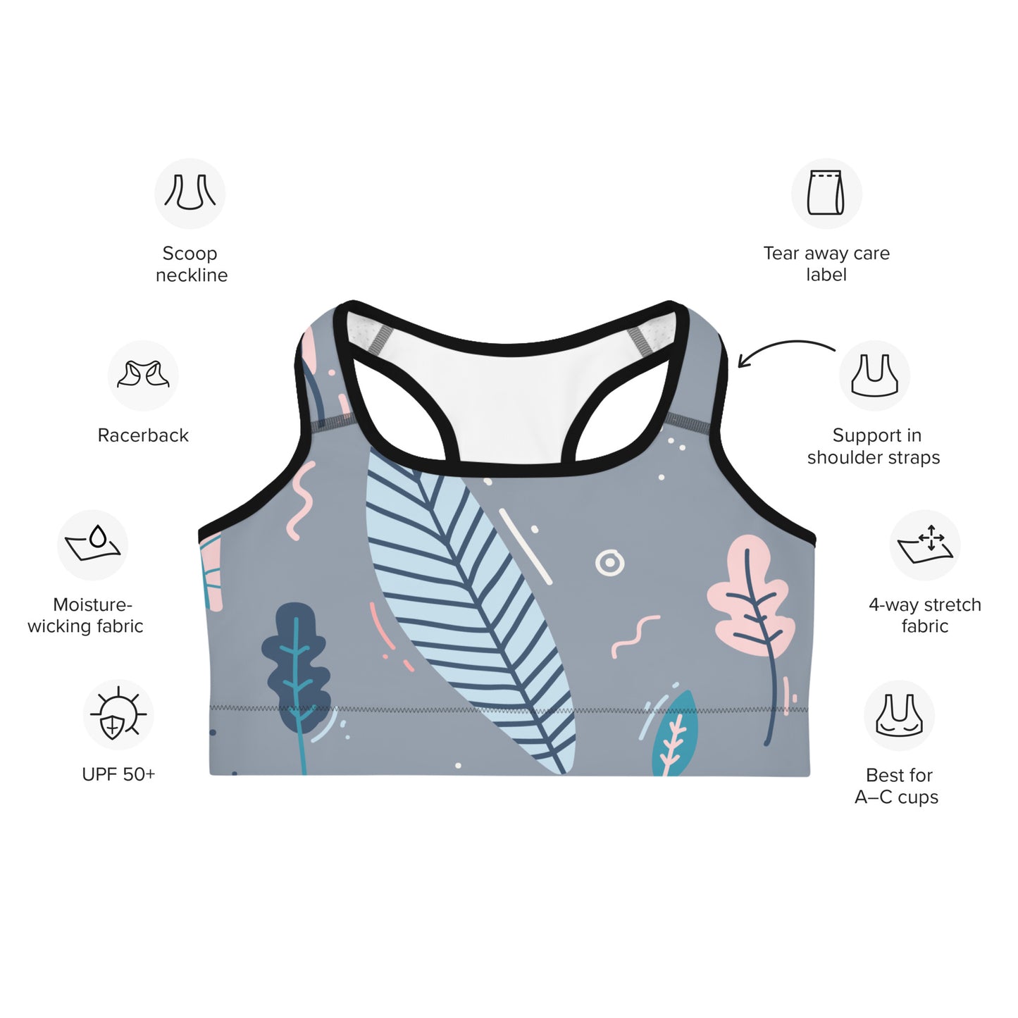 Beautiful Leaves Sports Bra