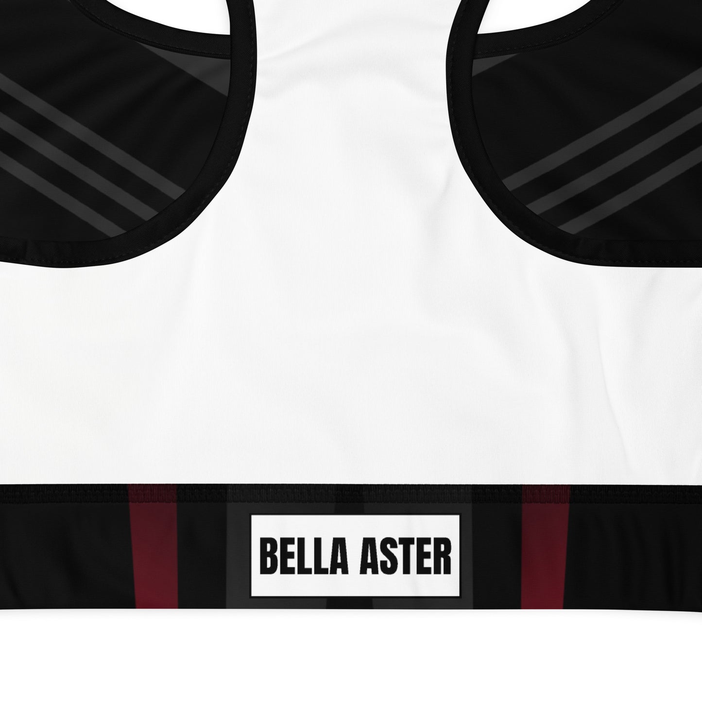 Modern Black Print Sports Bra