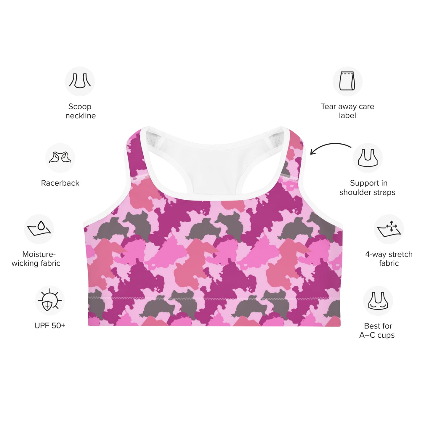 Pink Camo Sports Bra