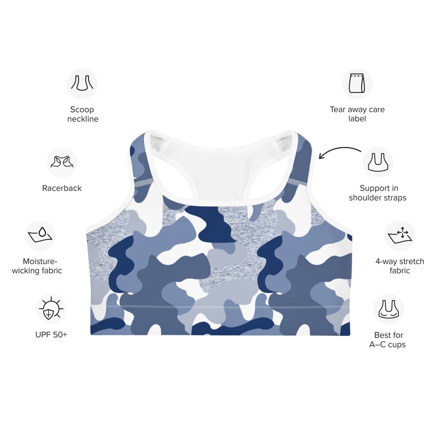 Camo Print Sports Bra