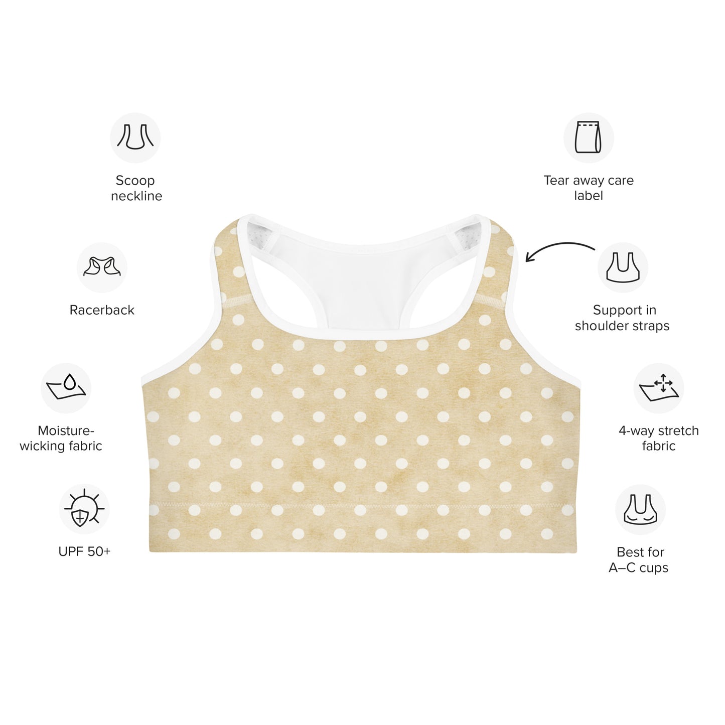 Retro Polka Dot Sports Bra