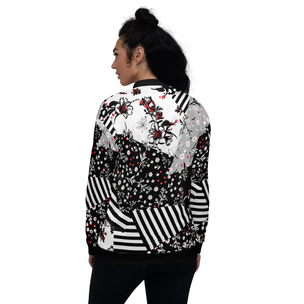 Floral & Stripe Women's Bomber Jacket