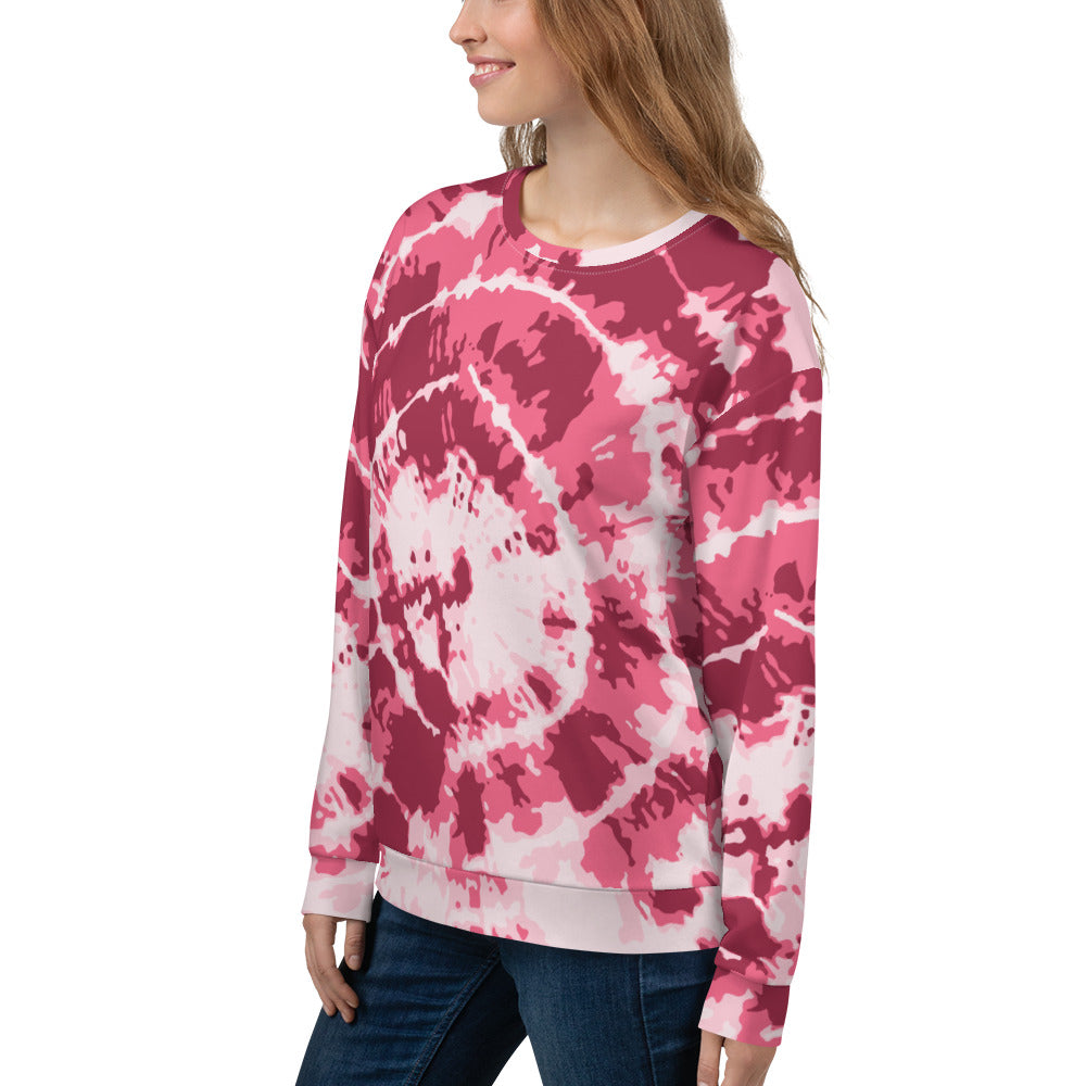 Pink Tie Dye Unisex Sweatshirt
