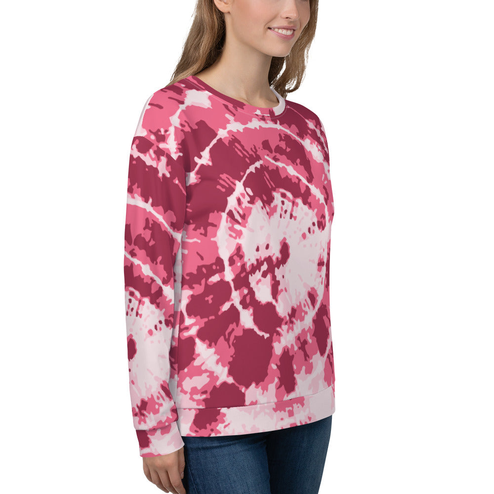 Pink Tie Dye Unisex Sweatshirt