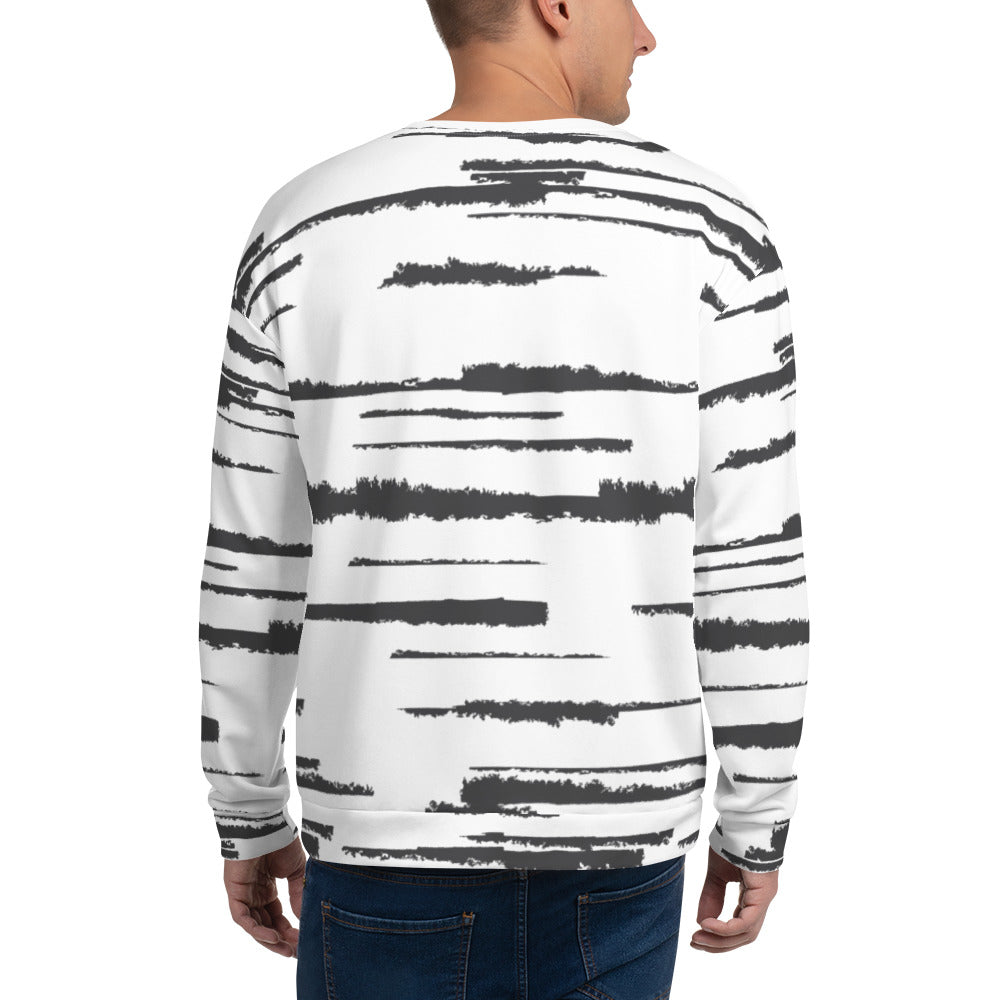 Black and White Sweatshirt - Abstract Lines