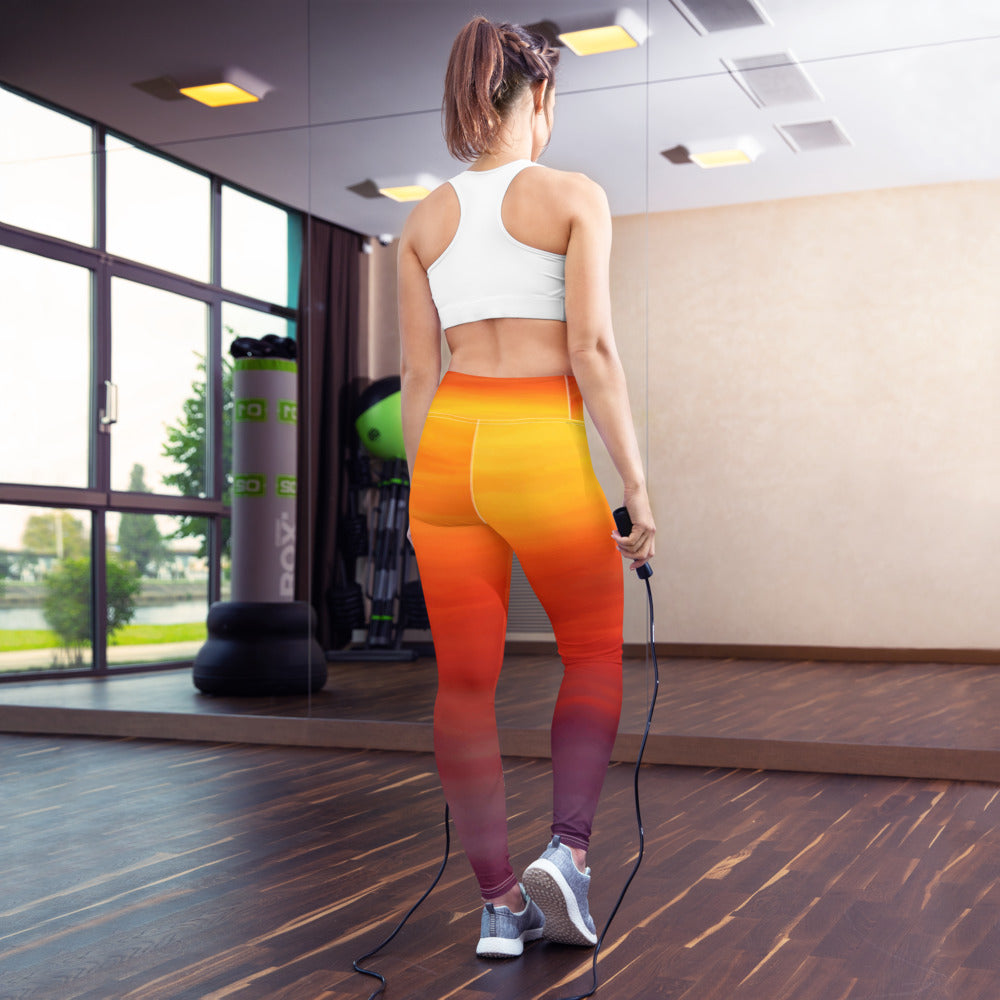 Orange Ombre Yoga Leggings - Bloom Seventy Seven