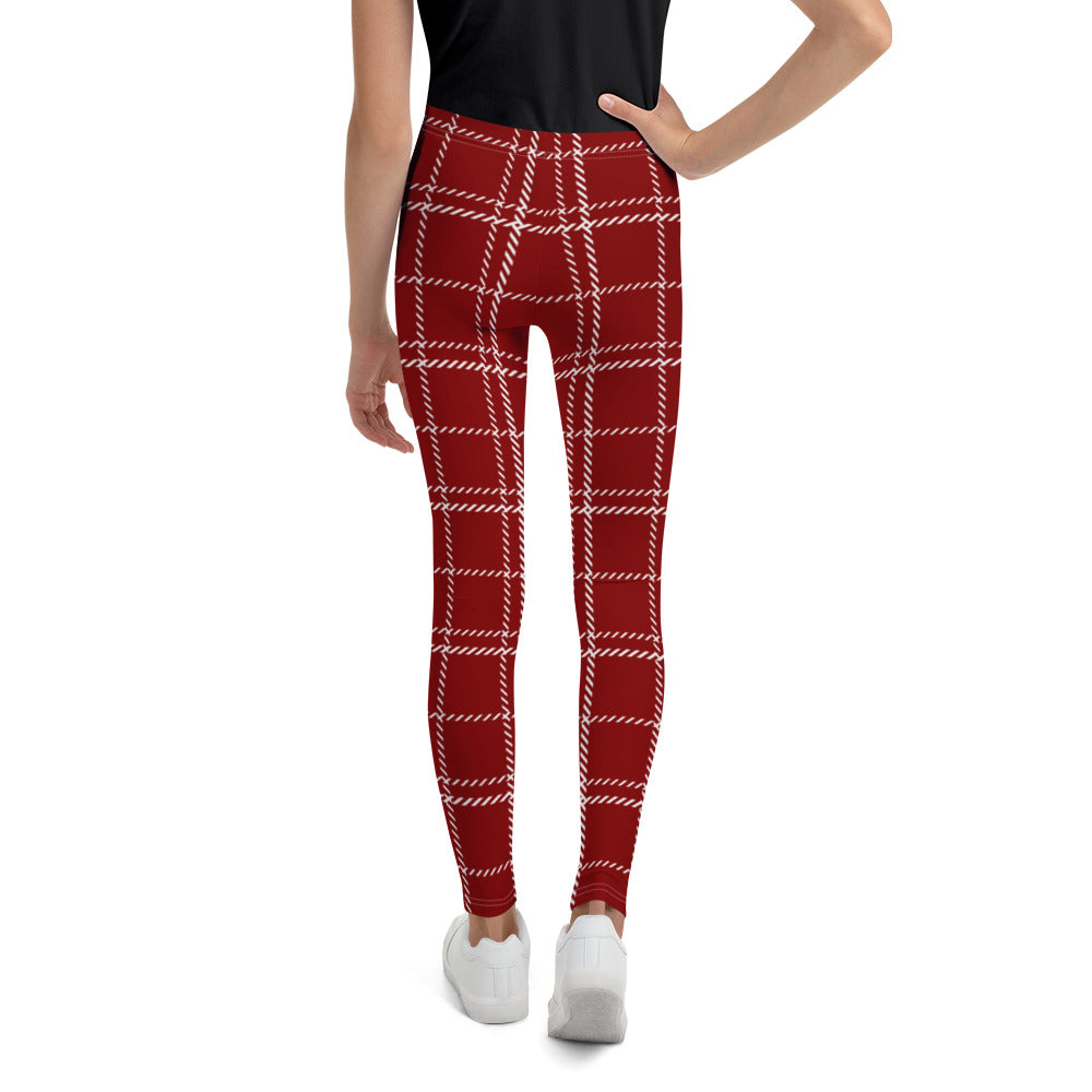 Red & White Plaid Youth Leggings