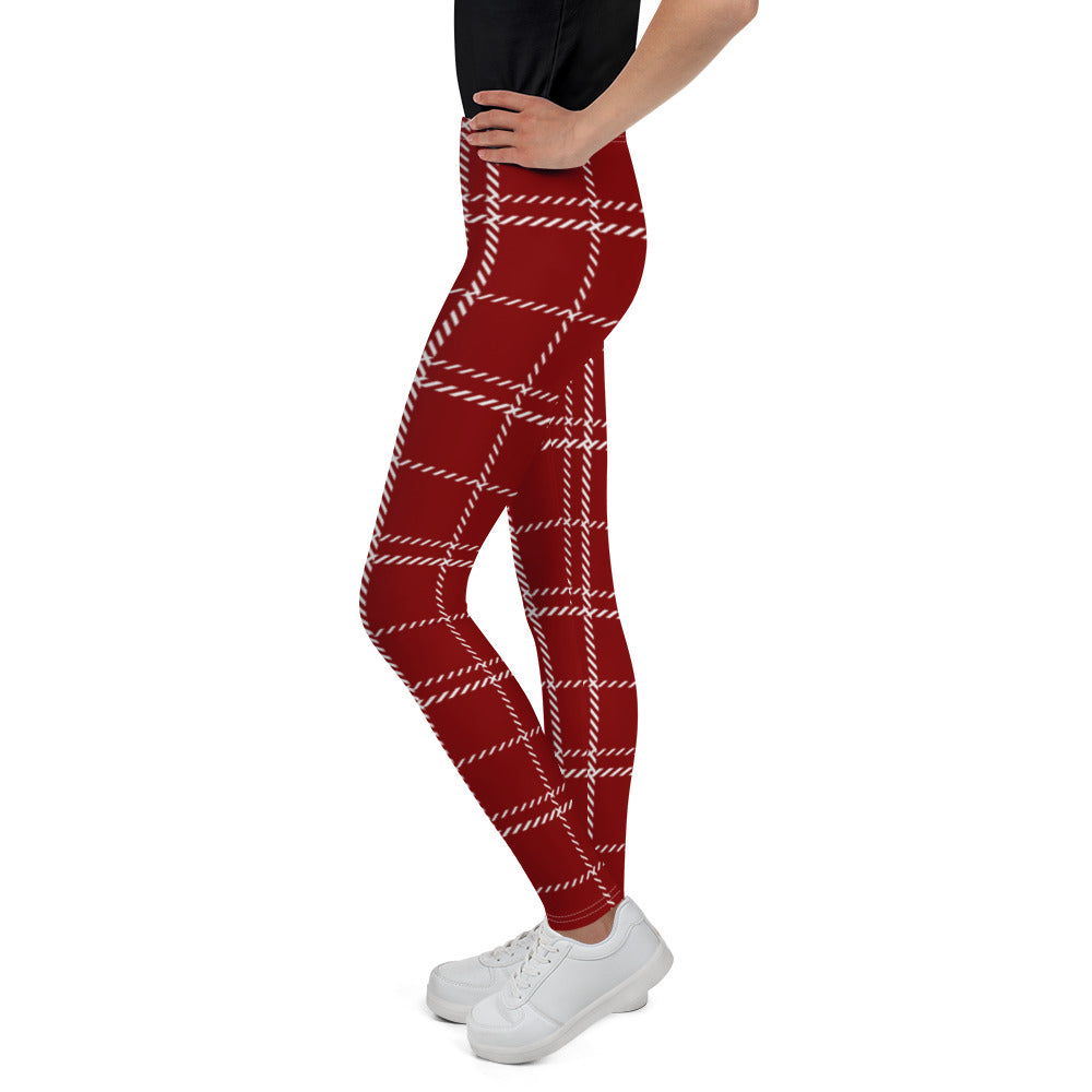 Red & White Plaid Youth Leggings