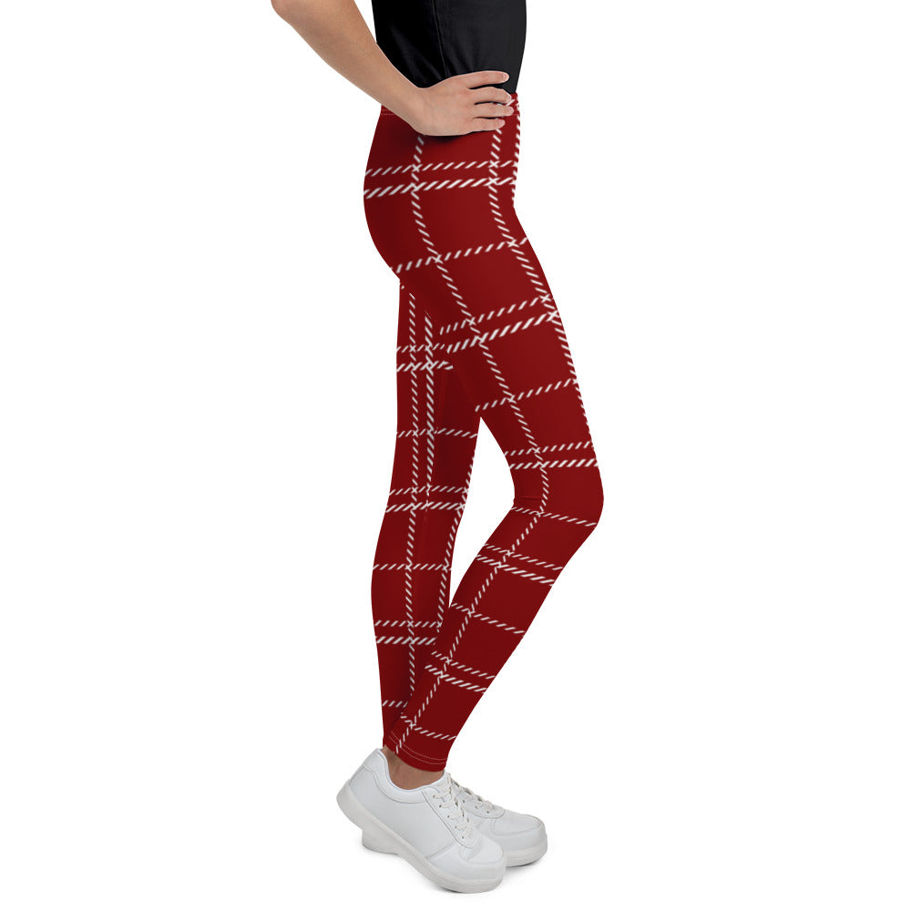Red & White Plaid Youth Leggings