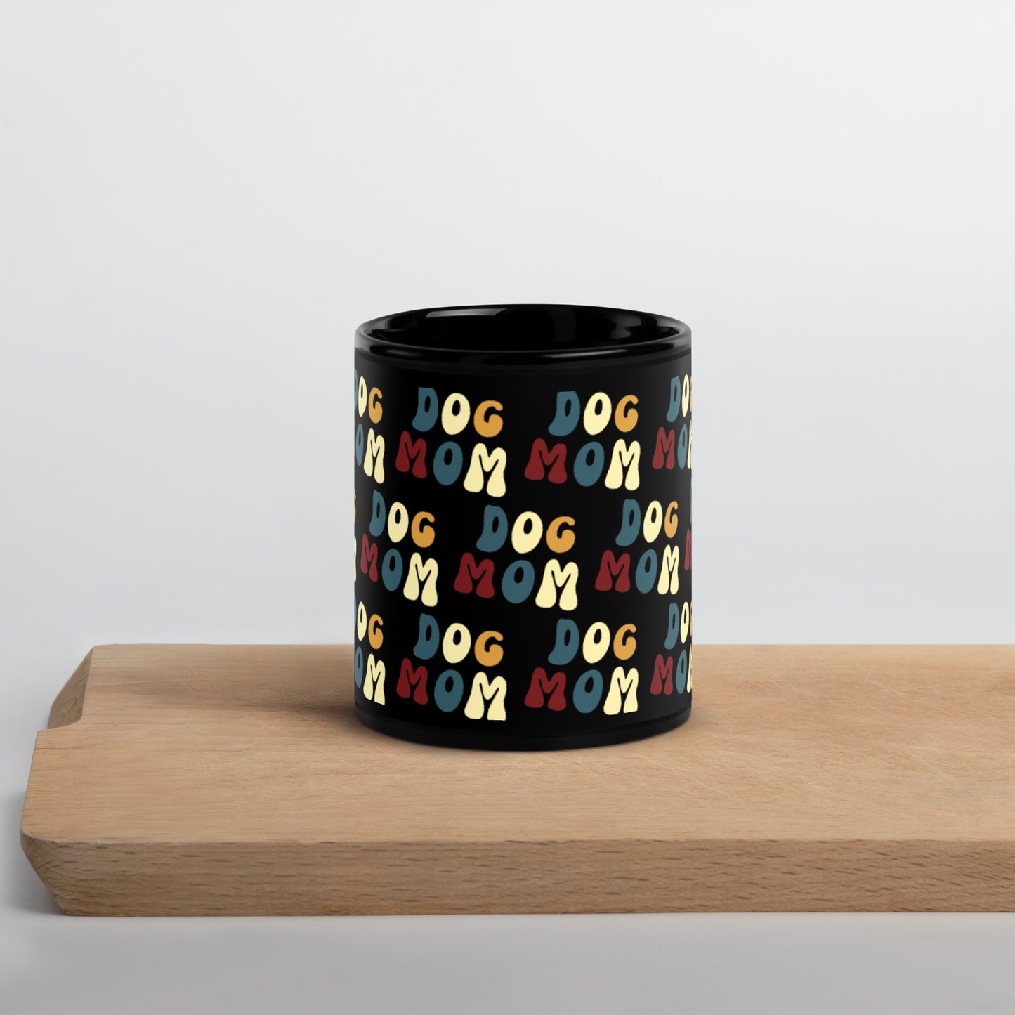 Dog Mom Black Glossy Mug