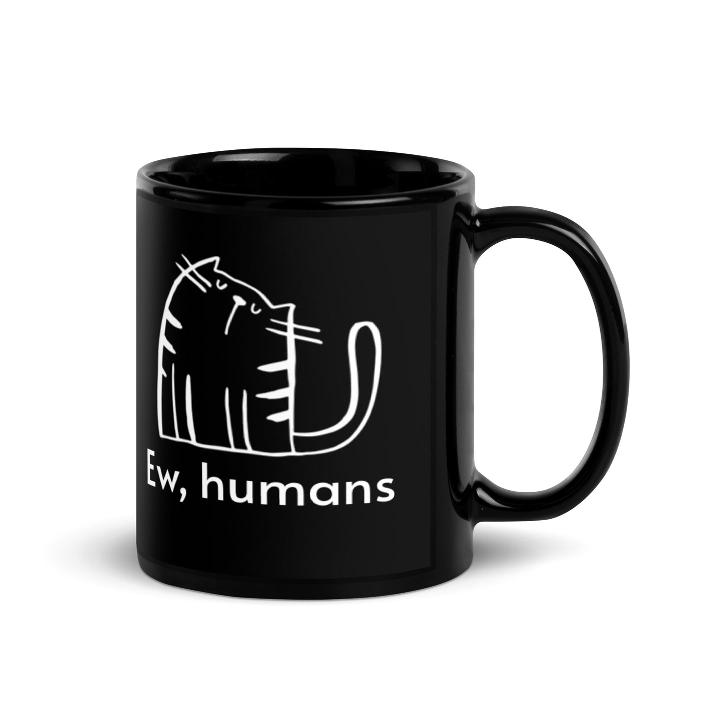 Ew, humans Black Ceramic Mug