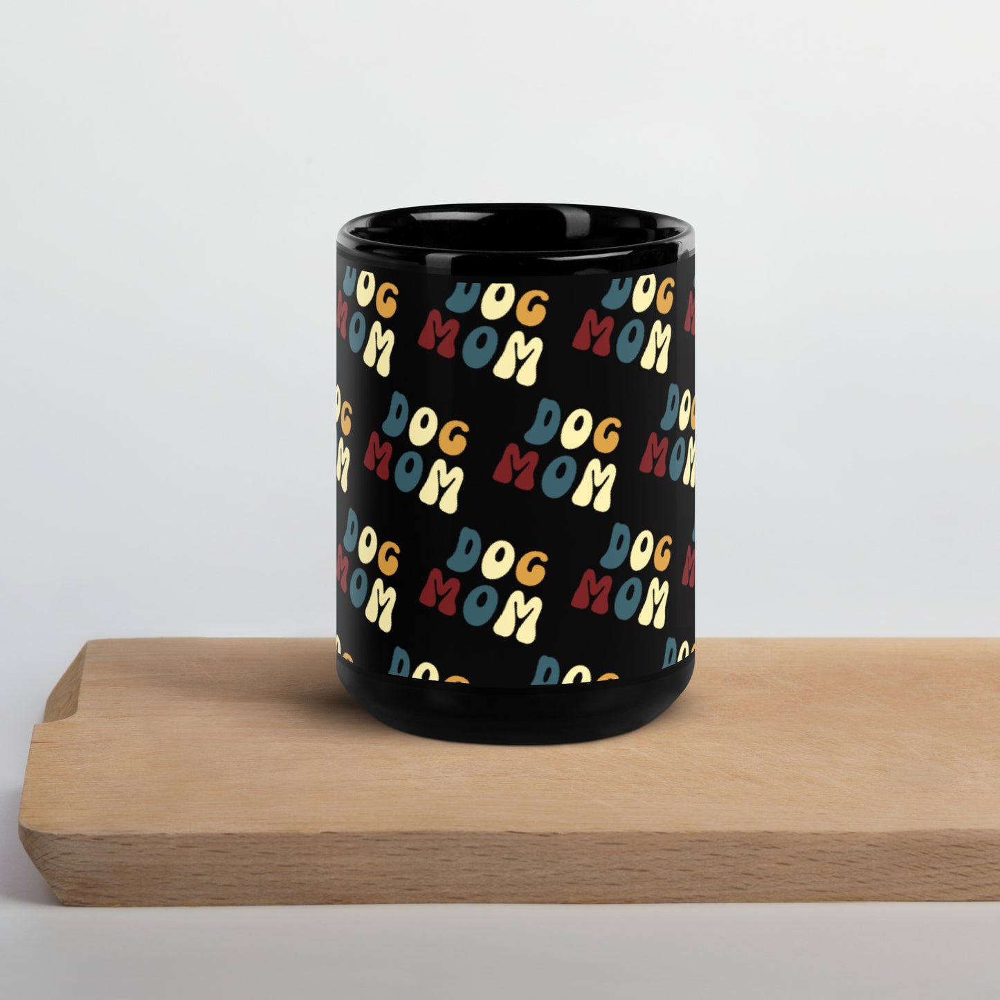 Dog Mom Black Glossy Mug