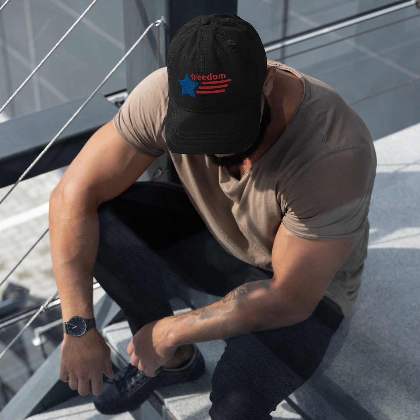 Freedom America Distressed Dad Hat