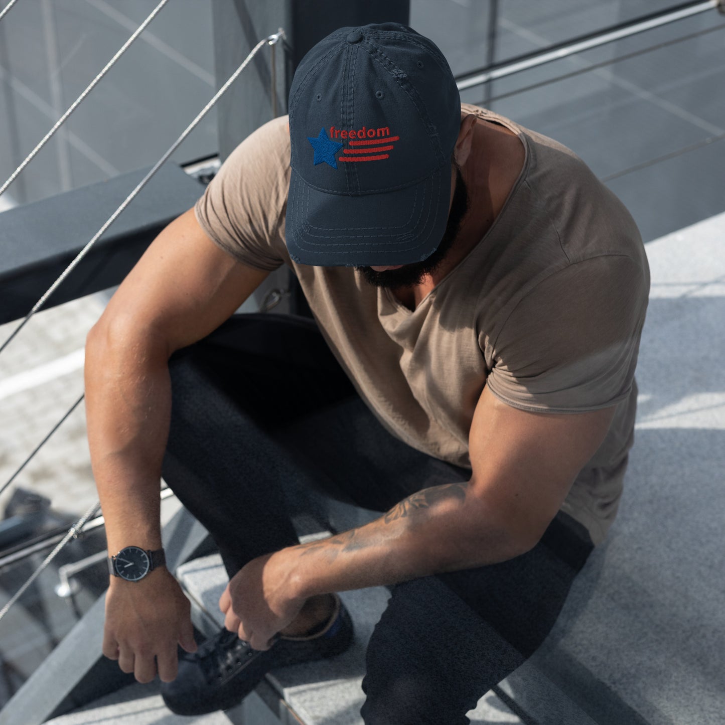 Freedom America Distressed Dad Hat