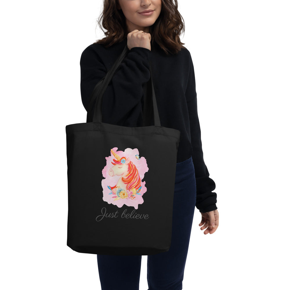 Just Believe Unicorn Eco Tote Bag