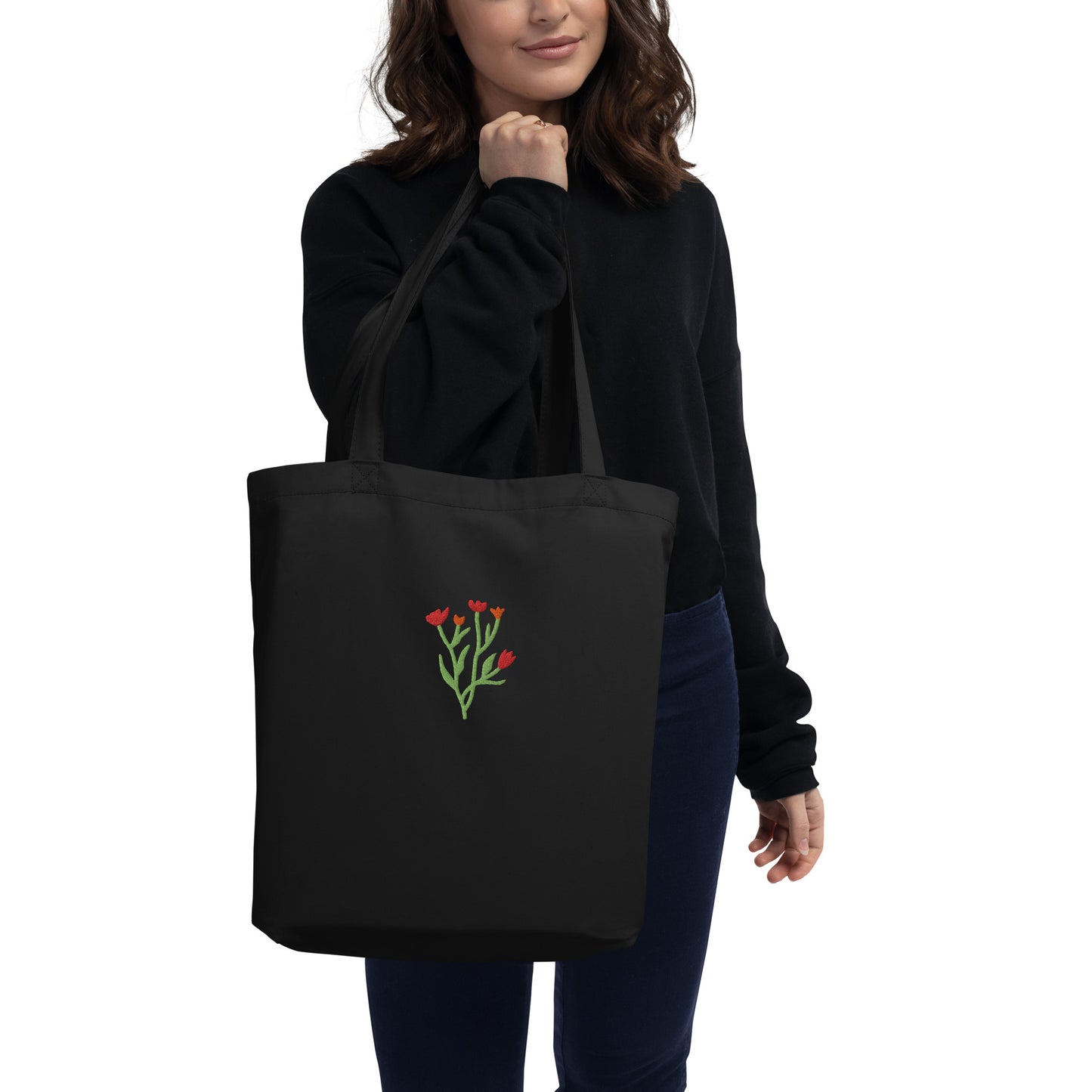 Tulips Embroidered Eco Tote Bag