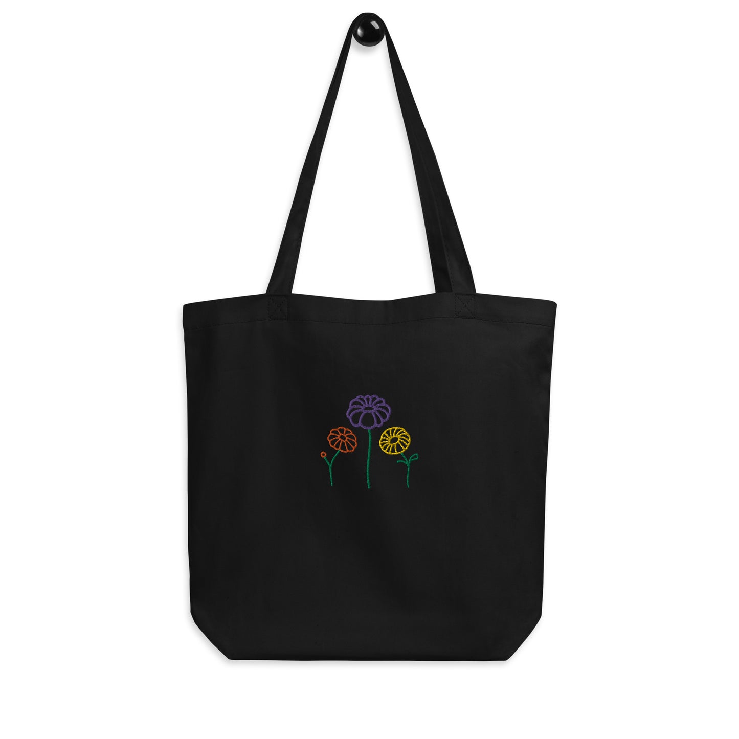 Flowers Embroidered Eco Tote Bag