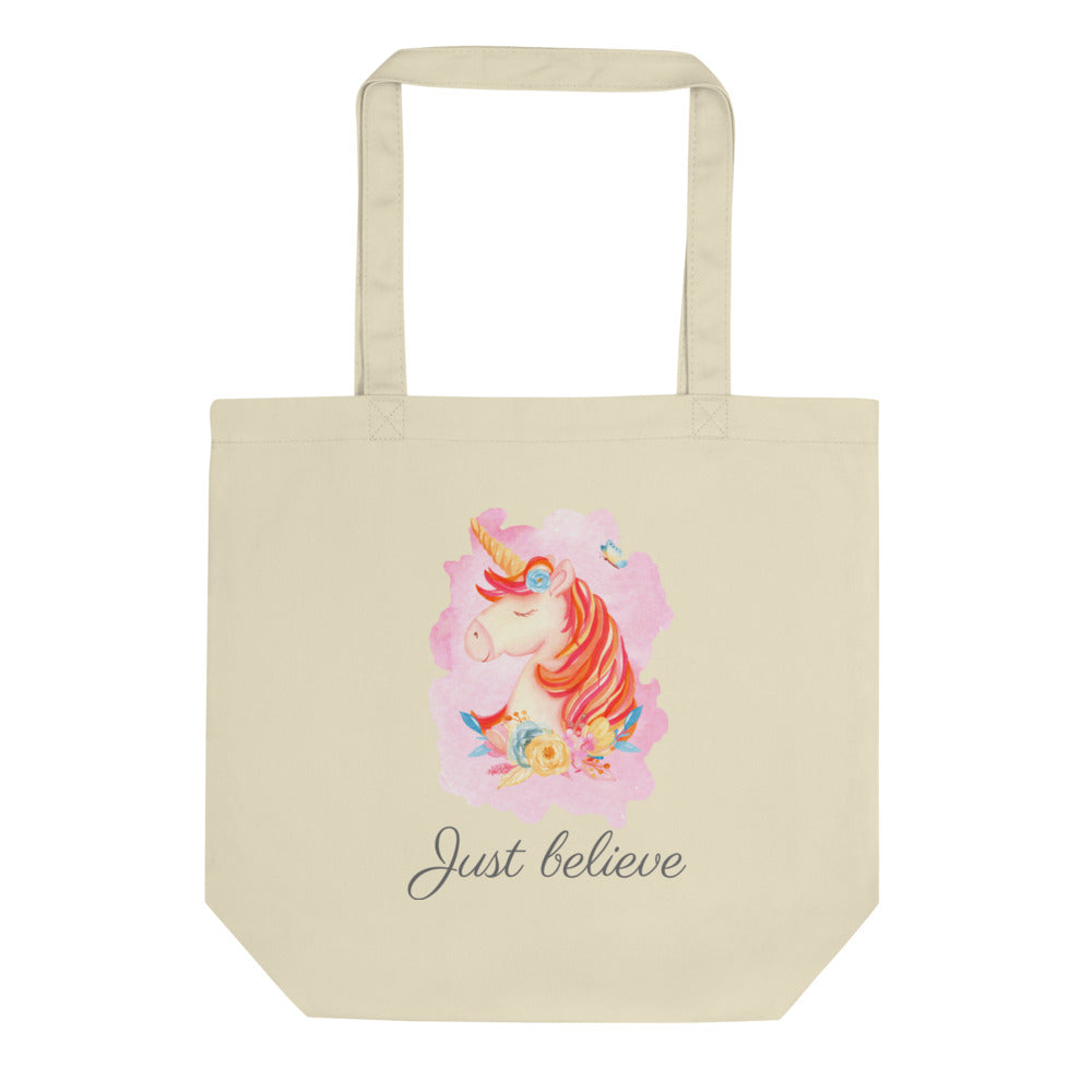 Just Believe Unicorn Eco Tote Bag