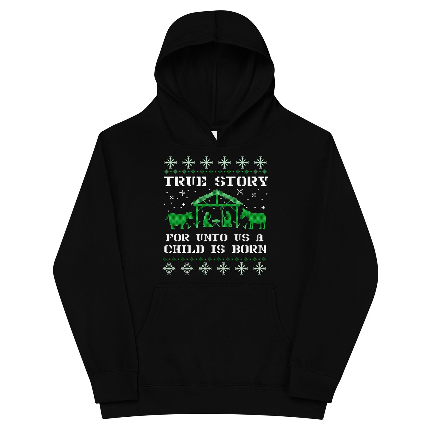 For Unto Us A Child Is Born Kids Fleece Hoodie
