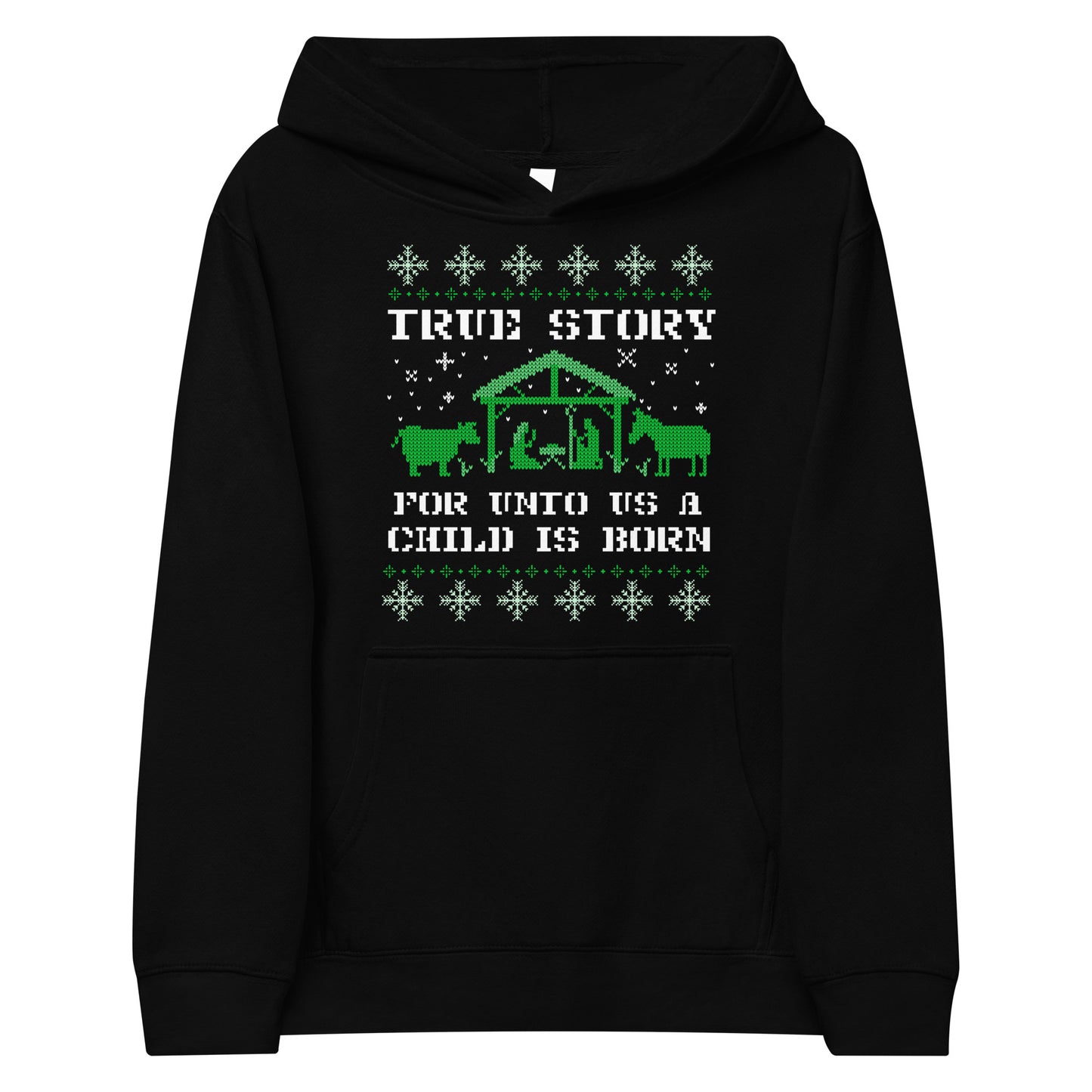 For Unto Us A Child Is Born Kids Fleece Hoodie