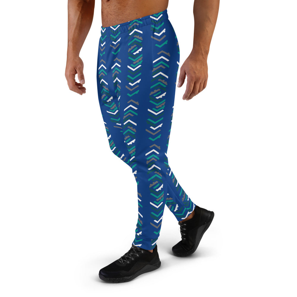 Long Pattern Blue Men's Joggers