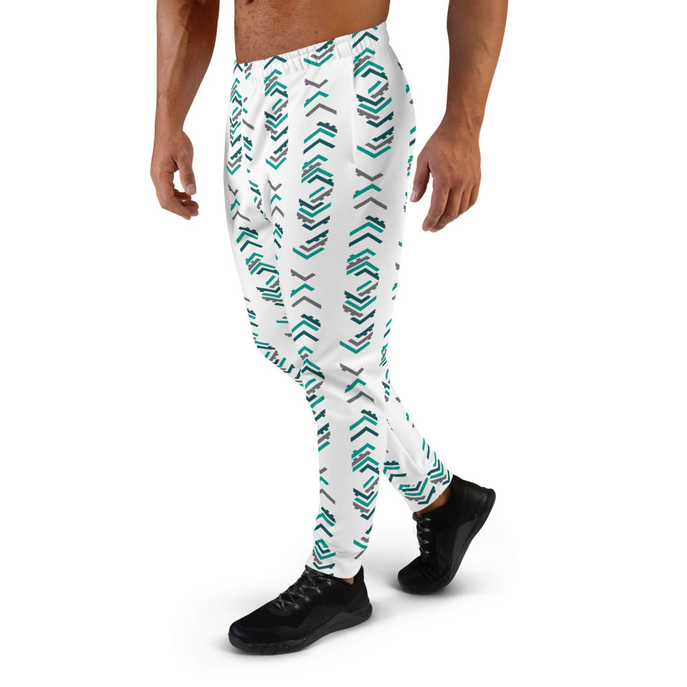 Long Pattern White Men's Joggers