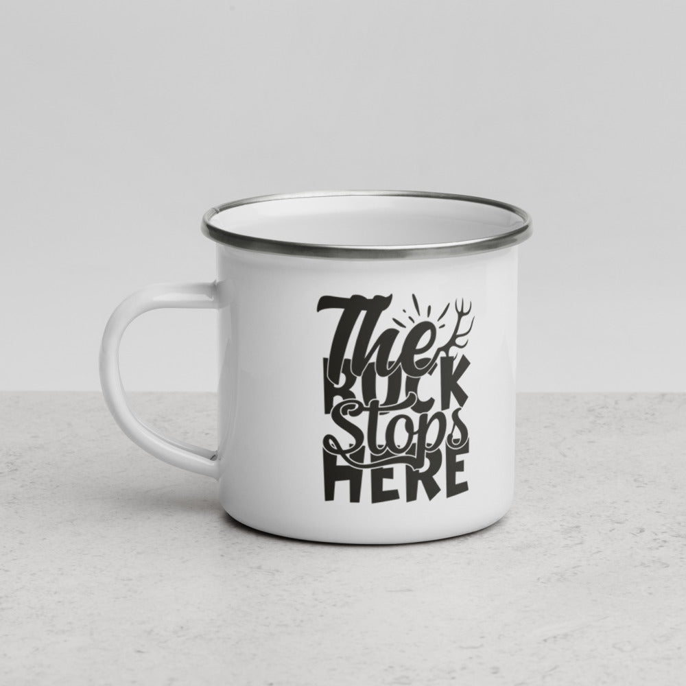 The Buck Stops Here Enamel Mug