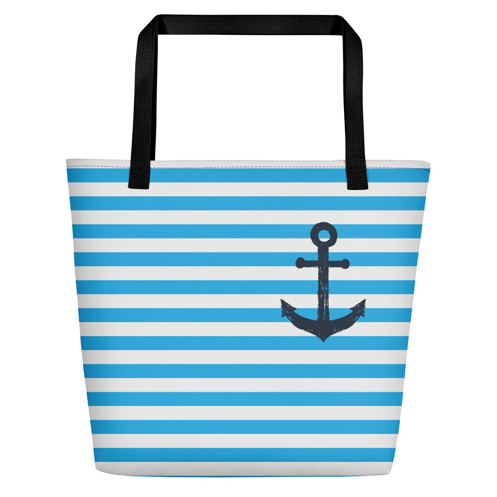 Blue White Beach Bag - Bloom Seventy Seven