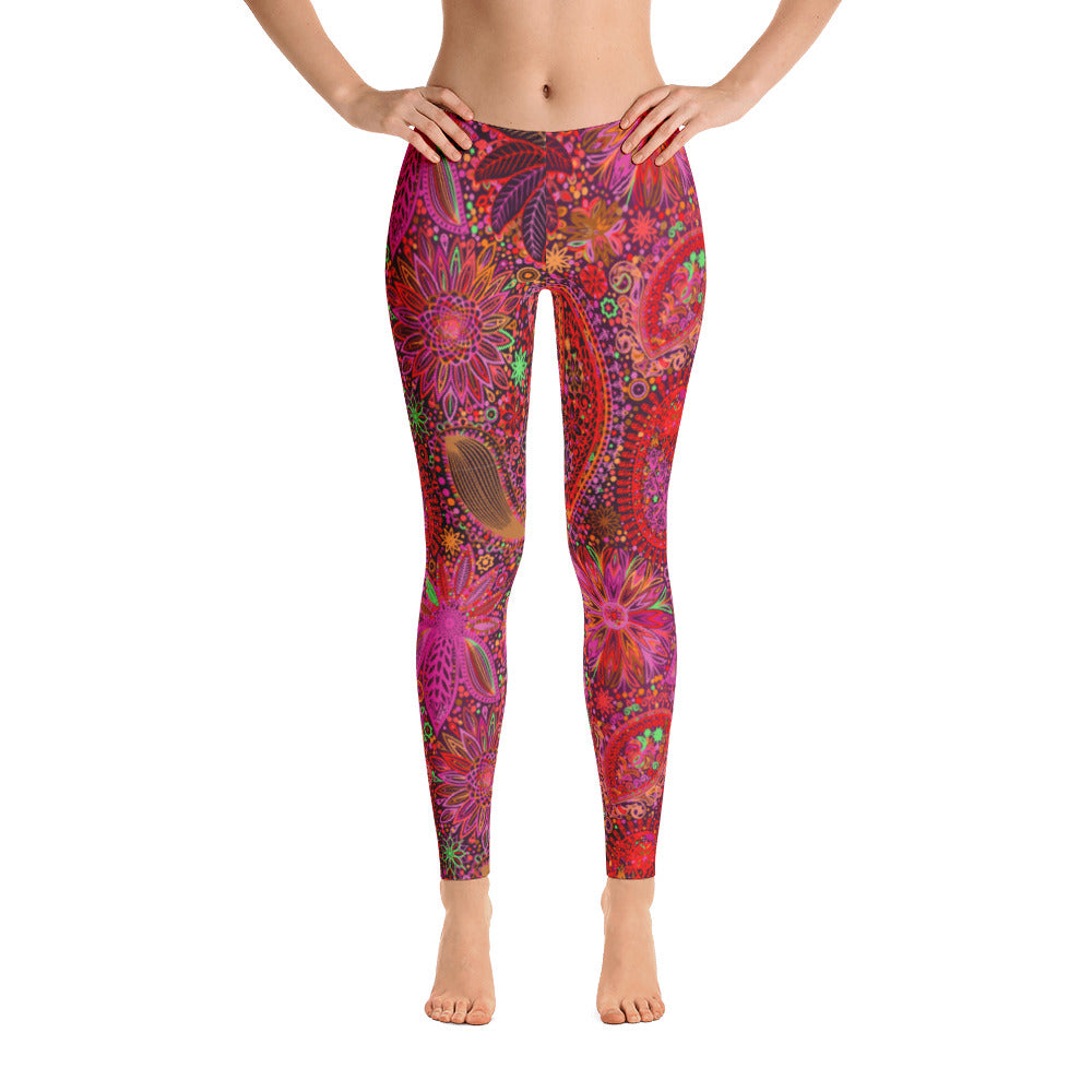 Ornate Paisley Print Leggings - Bloom Seventy Seven