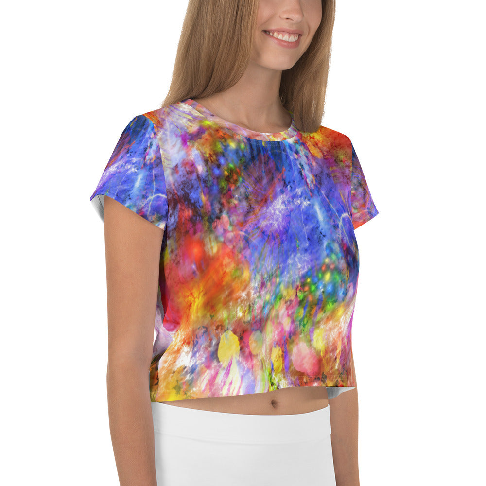 Universe Of Colors Print Crop Tee