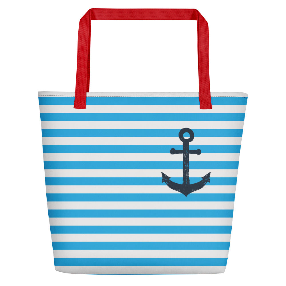 Blue White Beach Bag - Bloom Seventy Seven