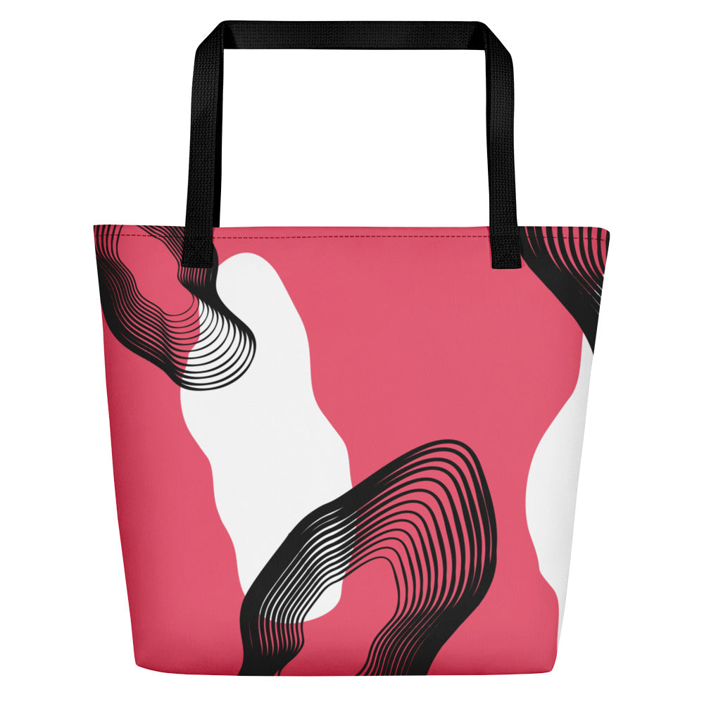 Red, White and Black Camo Tote Bag